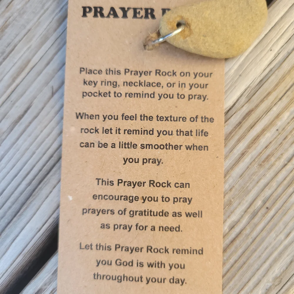 Prayer Rock, Wood Self Standing Or Hanging Framed Spiritual Quote, Wooden Cross